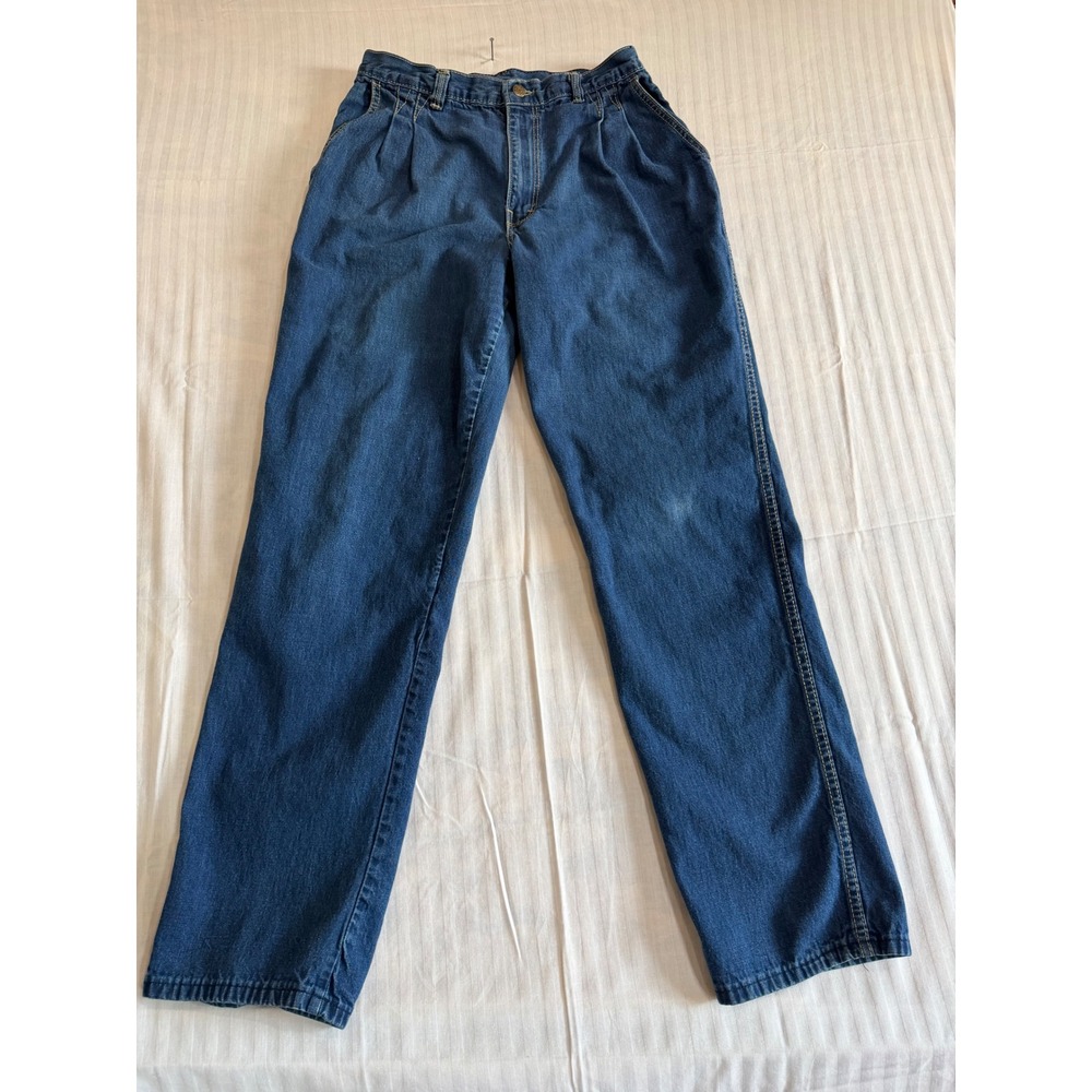 Brittania Vintage High Waisted Pleated Mom Jeans Medium Wash Denim Womens 12